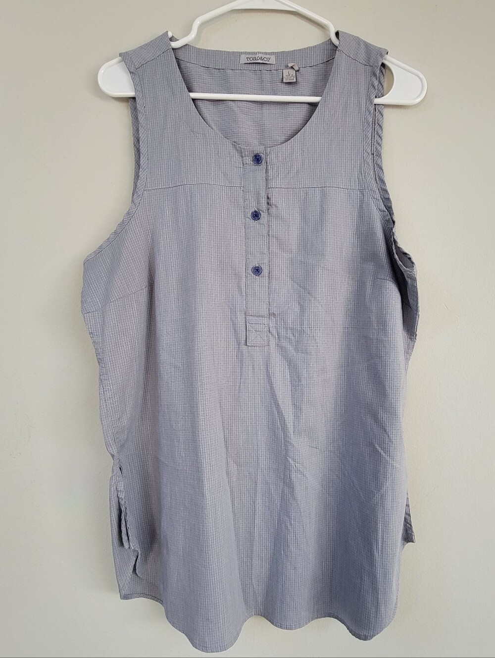 Toad & Co Panoview Cotton Tunic Tank Women Size L Hiking Outdoor Minimalist